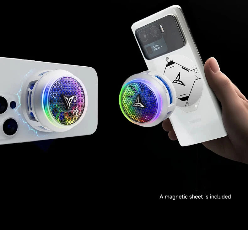 Flydigi B8X Cellphone Cooler Frequency Conversion Super Heat Dissipation Magnetic Radiator RGB Light For iPhone iPad Android