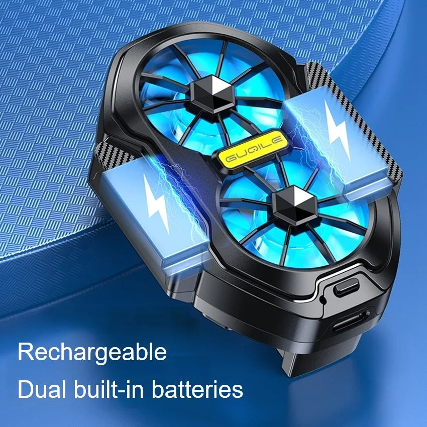 FS01 Dual Fan Rechargeable Mobile Phone Cooler Radiator Long Lasting Stronger Cooling Air Cooling Clip design with Game Button