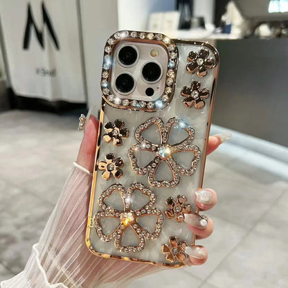 Diamond Flower Plated iPhone Case – Mobizzio
