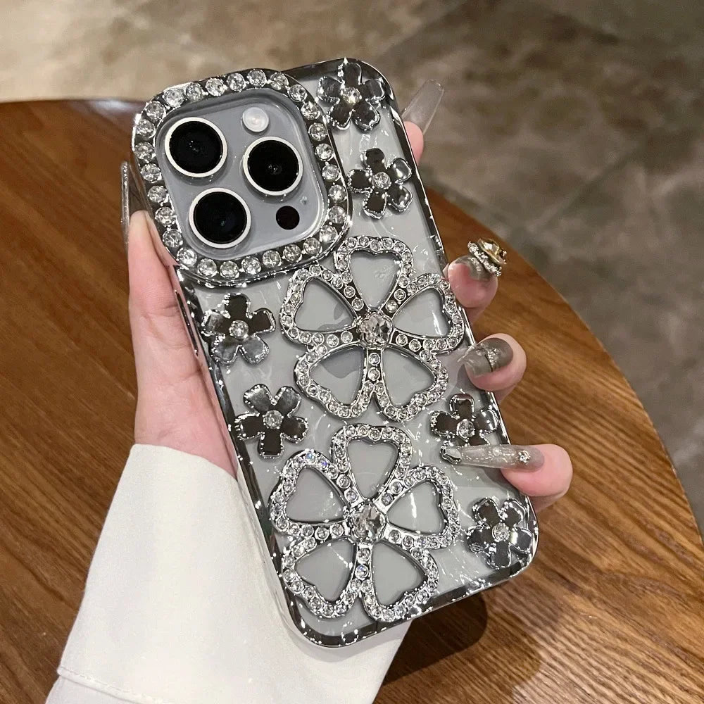 Diamond Flower Plated iPhone Case – Mobizzio