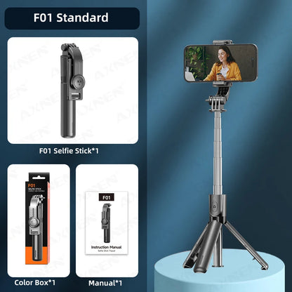 Bluetooth Selfie Stick Tripod Desktop Stand, Phone Holder, Wireless Remote Shutter, for iPhone Android, Option with Fill Light