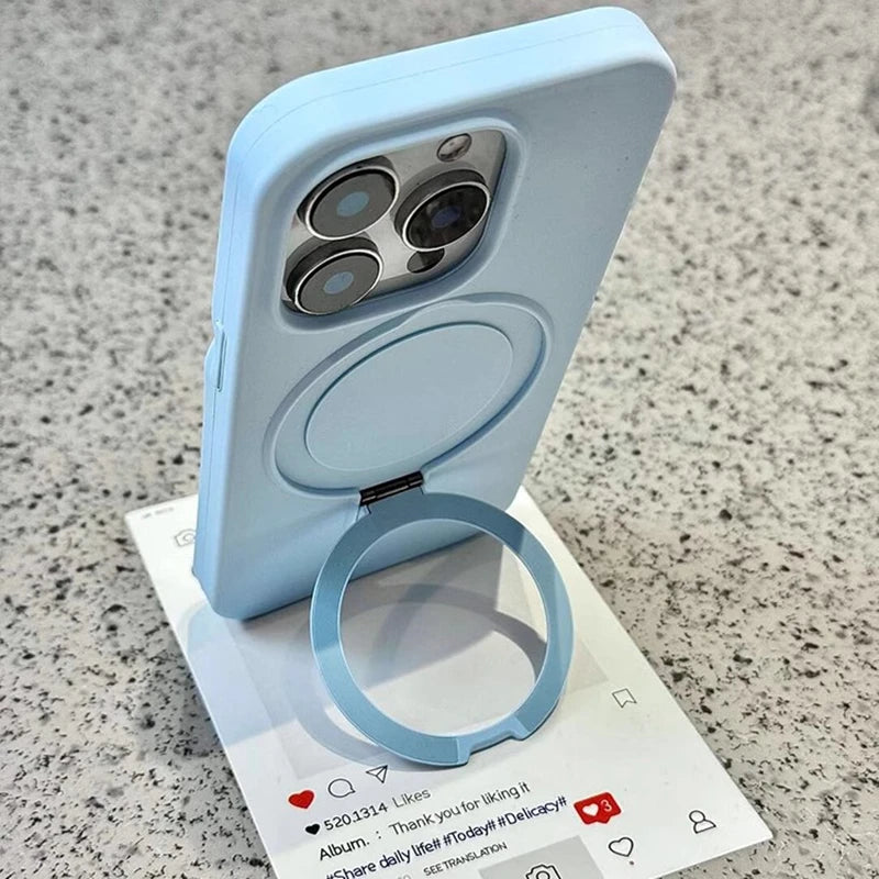 Liquid Silicone Stand Ring MagSafe iPhone Case – Mobizzio