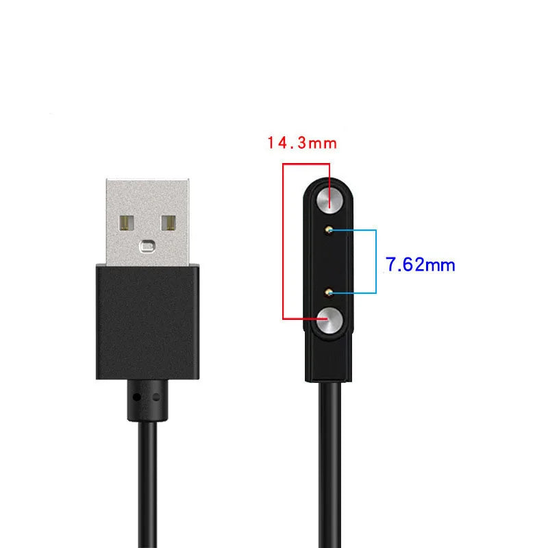 2 pins 4pins Smartwatch Dock Charger Adapter USB Charging Cable Cord for Adult/Kids Smart Watch Power Charge Wire Accessories