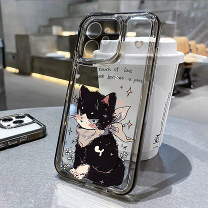 Cute Cartoon Cat Clear iPhone Case – Mobizzio