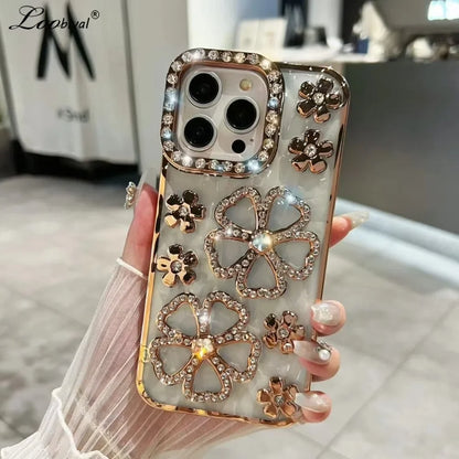 Diamond Flower Plated iPhone Case – Mobizzio
