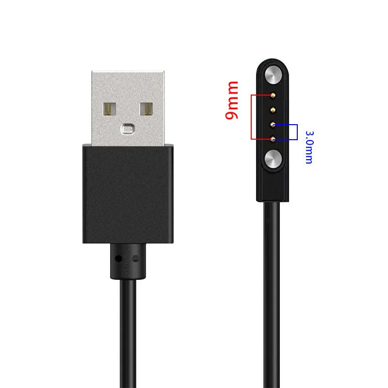 2 pins 4pins Smartwatch Dock Charger Adapter USB Charging Cable Cord for Adult/Kids Smart Watch Power Charge Wire Accessories