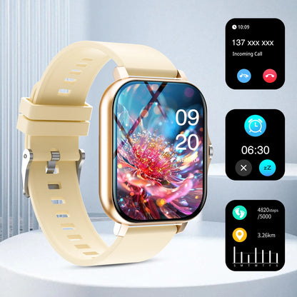 Sports smart watch, fitness activity detector, Bluetooth calling, message reminder view, unisex, suitable for Android and iPhone