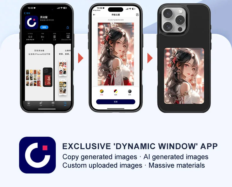 4-Inch NFC E-Ink Screen Phone Case – DIY Smart Cover for iPhone 13/14/15/16 Pro Max