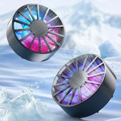 Phone Radiator RGB Light Air-cooled Light Weight Magnetic Low Noise Cooling Fan for Phone Tablet PUGB Genshin Game Fast Cooling