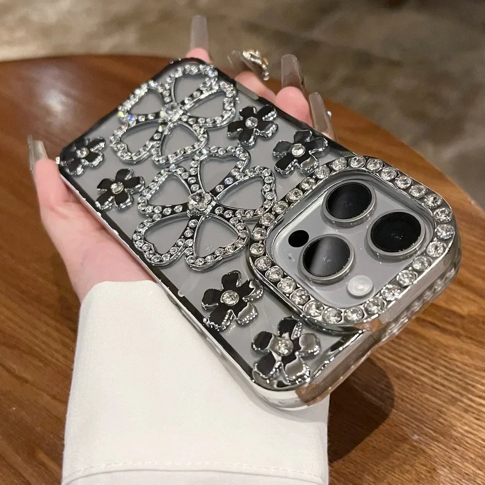 Diamond Flower Plated iPhone Case – Mobizzio