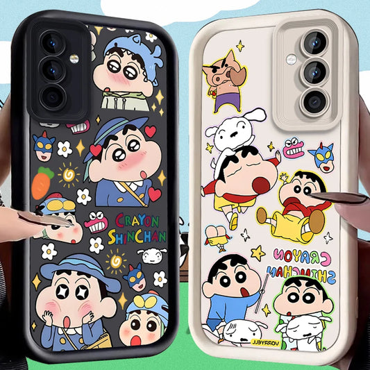 C-Crayon S-ShinChan Case for Samsung Galaxy S25 Ultra Plus S24 S23 S22 S21 S20 FE A73 A72 A71 A56 A55 A54 5G A52 A52S 4G Cover