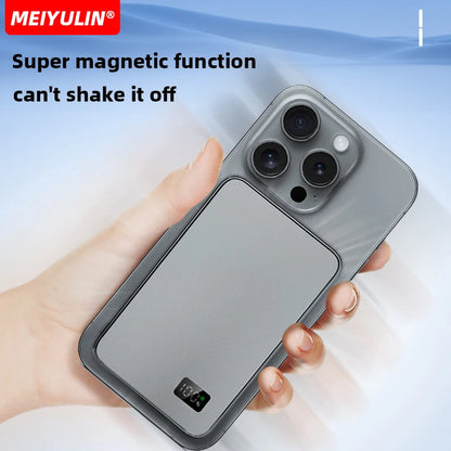 10000mAh Thin Magnetic Wireless Power Bank 5000mAh Portable USB C Fast Charging External Battery for iPhone 16 15 Samsung Xiaomi