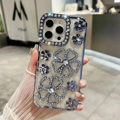 Diamond Flower Plated iPhone Case – Mobizzio