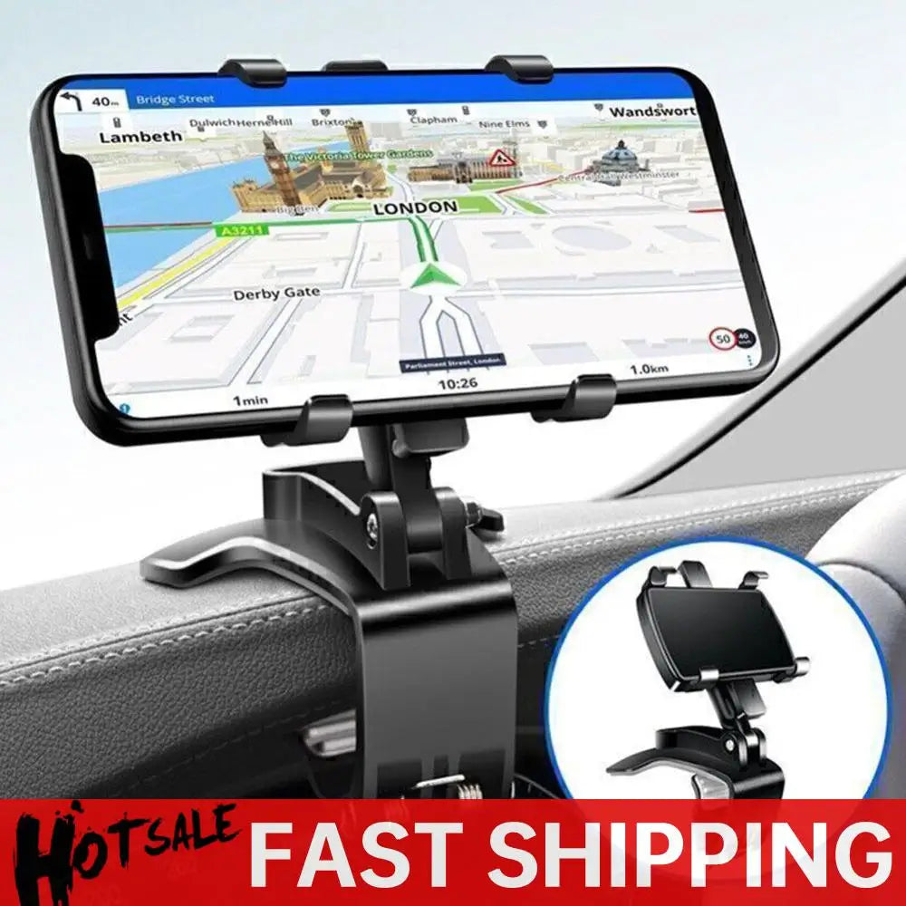 Portable Car Holder Rotatable Multifunction Dashboard/Rearview Mirror/Sun Visor Mount