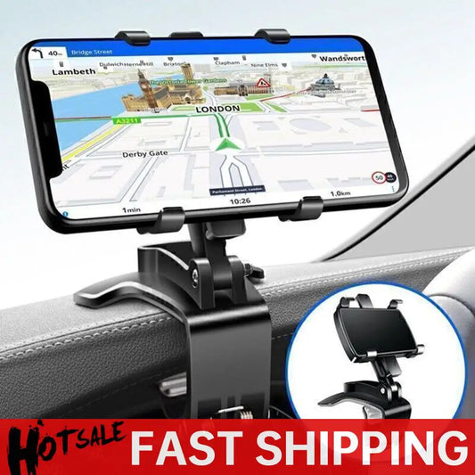 Portable Car Holder Rotatable Multifunction Dashboard/Rearview Mirror/Sun Visor Mount