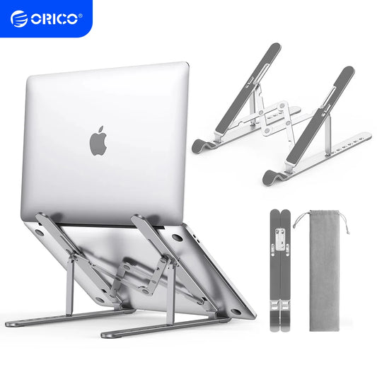 ORICO Foldable Laptop Stand Holder Riser Portable Adjustable Aluminum Notebook Stand Computer Stand 7 Angles for MacBook Tablets