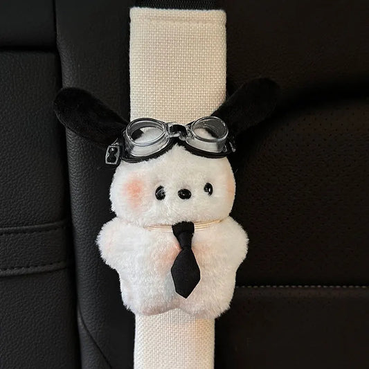 Cartoon Car Seat Belt Cover Anime Puppy Plush Auto Seat Belt Shoulder Protector Pad Car Interior Accessories