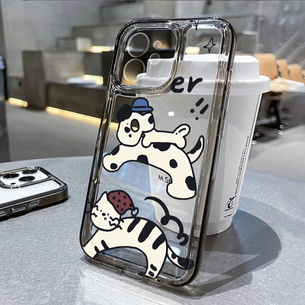 Cute Cartoon Cat Clear iPhone Case – Mobizzio