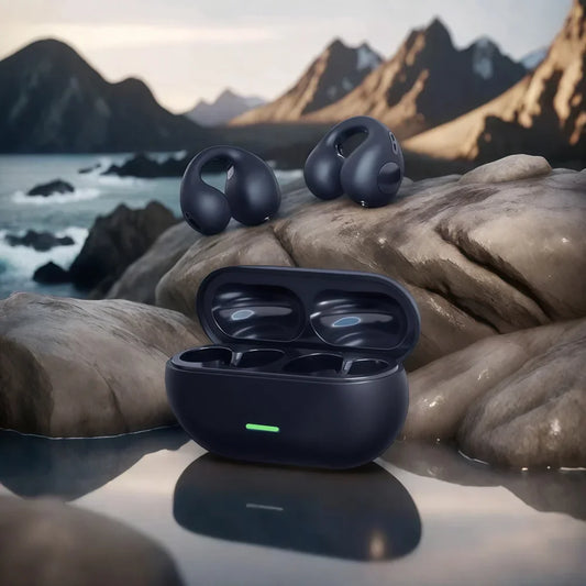 T75 Fone Bluetooth Headset 5.3 Wireless Bone Conduction Headphones Clip Ear Music Noise Canceling HD Call Sports Gaming Earphone