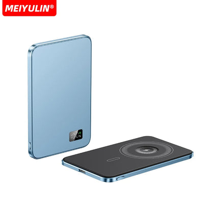 10000mAh Thin Magnetic Wireless Power Bank 5000mAh Portable USB C Fast Charging External Battery for iPhone 16 15 Samsung Xiaomi