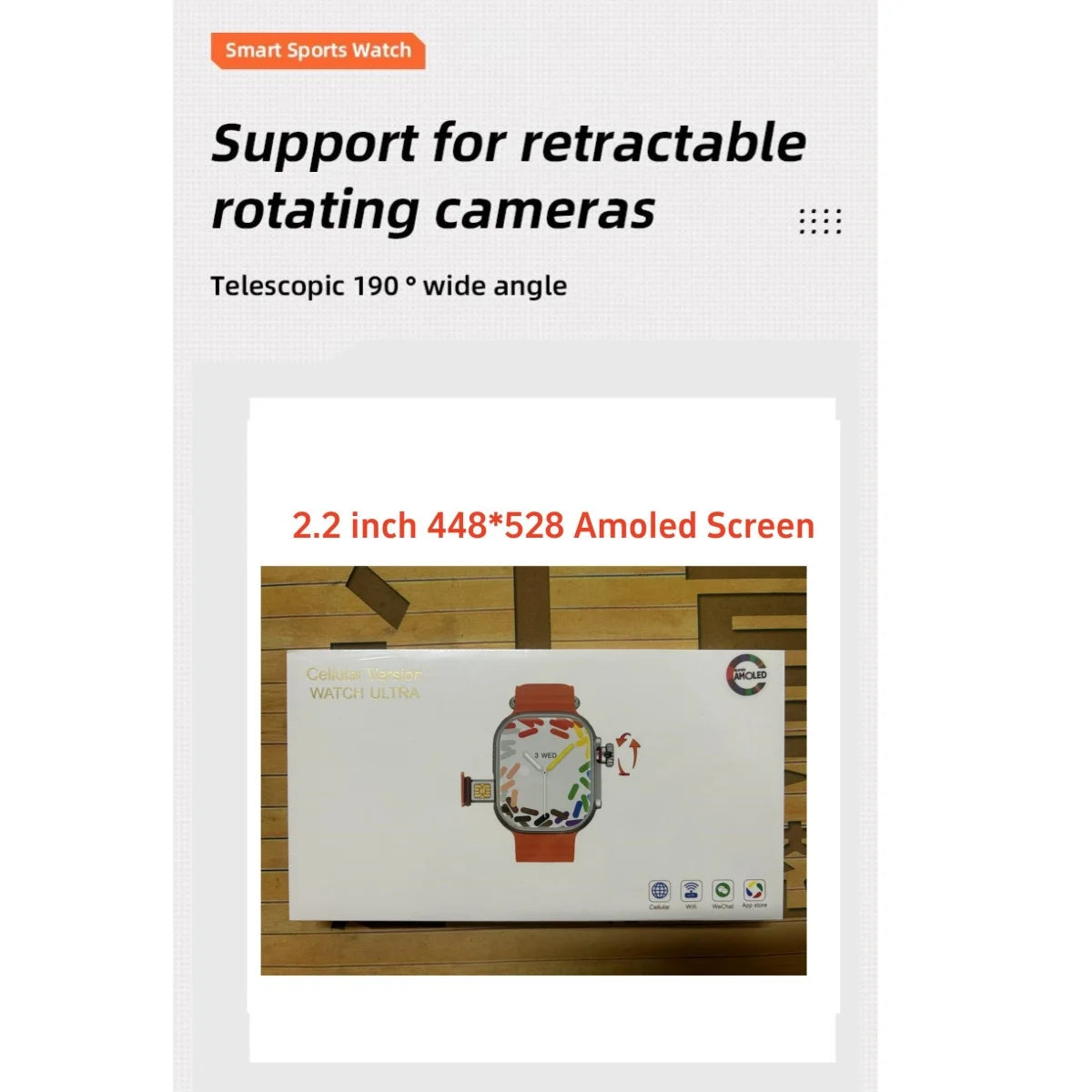 Original CDS9 Ultra Smartwatch Android 9.0 4G Network Sim Card Rotary Camera Amoled Google Play Store Global Version Smart Watch