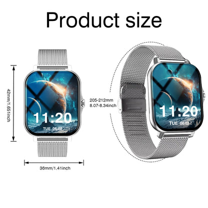 Sports smart watch, fitness activity detector, Bluetooth calling, message reminder view, unisex, suitable for Android and iPhone