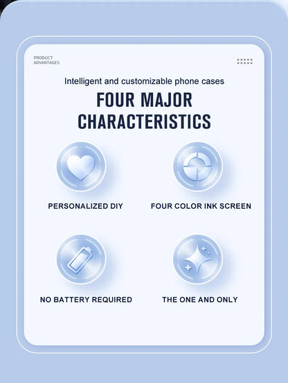 4-Inch NFC E-Ink Screen Phone Case – DIY Smart Cover for iPhone 13/14/15/16 Pro Max