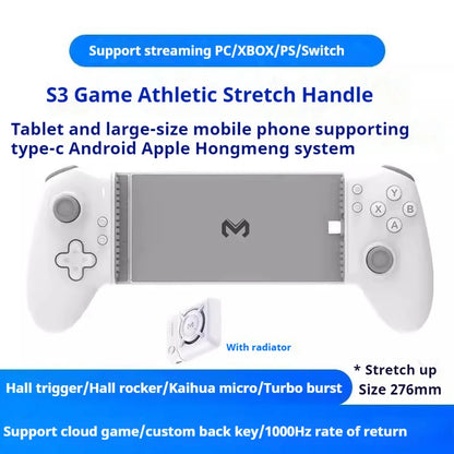 Memo S3 Gamepad Type-C Mobile Phone Controller Hall Effect Stretching Handle Stick Joystick Android Ps Cloud Game Customized
