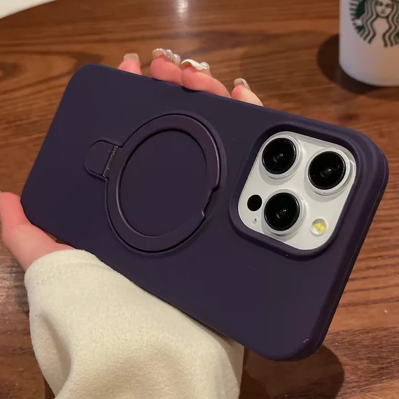 Liquid Silicone Stand Ring MagSafe iPhone Case – Mobizzio