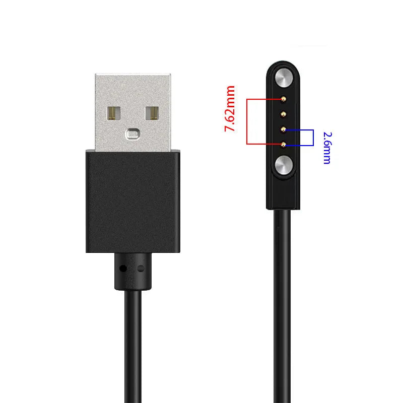 2 pins 4pins Smartwatch Dock Charger Adapter USB Charging Cable Cord for Adult/Kids Smart Watch Power Charge Wire Accessories