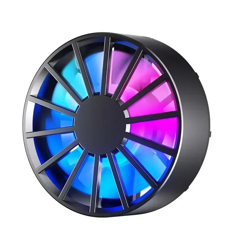 Phone Radiator RGB Light Air-cooled Light Weight Magnetic Low Noise Cooling Fan for Phone Tablet PUGB Genshin Game Fast Cooling