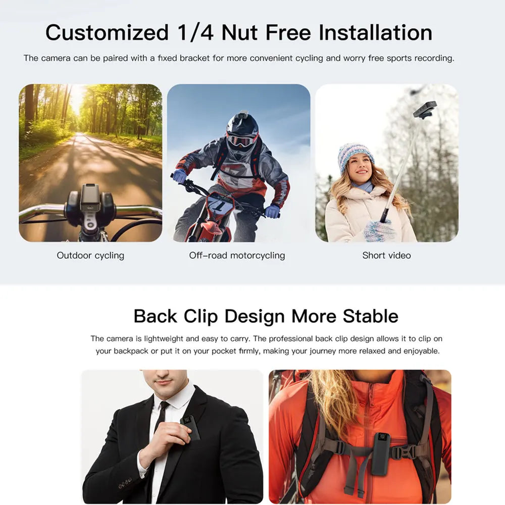 4G Wireless Mini Camera 4K High Definition Phone Remote Video Recorder Worn Police Small Body Cam Night Vision DV Camcorder