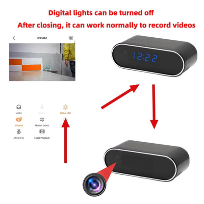 4KHD WiFi mini camera, digital lights can be turned off, infrared night vision, motion detection remote viewing, wireless camera