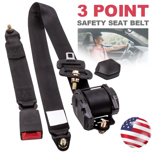 Universal 3 Point Retractable Car Bus Lap Belt Retractable  Automatic Safety Strap Buckle Seat Belt Auto Locking Seat Safety