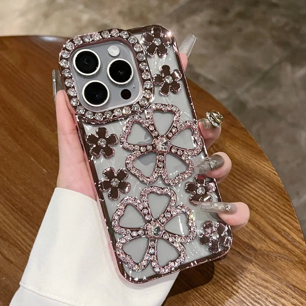 Diamond Flower Plated iPhone Case – Mobizzio
