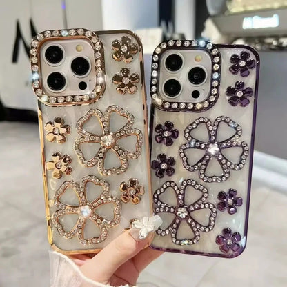 Diamond Flower Plated iPhone Case – Mobizzio